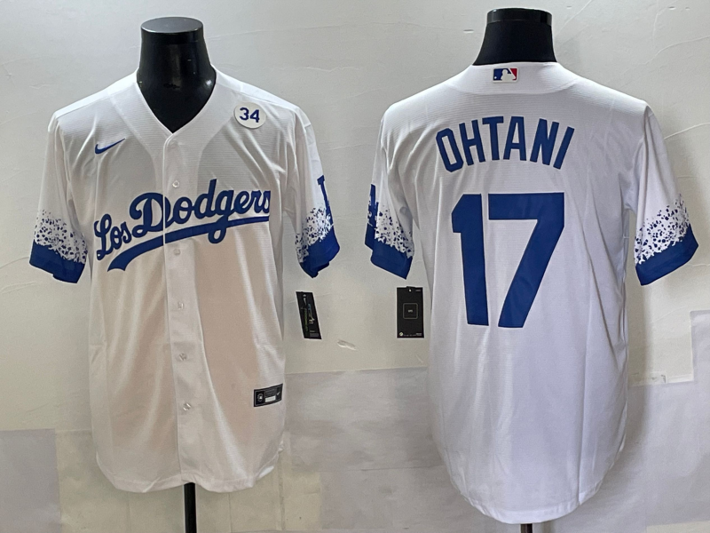 Men Los Angeles Dodgers #17 Ohtani white Nike MLB 2025 Jersey style 7